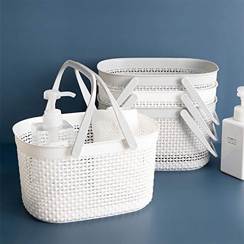 rejomiik Portable Plastic Shower Caddy Basket with Handles, Gray - color: Grey, size: 1 pack