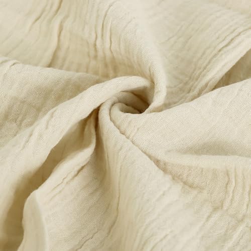 FINGERCRAFT Lace Cloth Napkins, Cotton Gauze, Set of 4, 20x20 Inch,Beige - color: Beige Gauze, size: 20" x 20" (Set of 4)