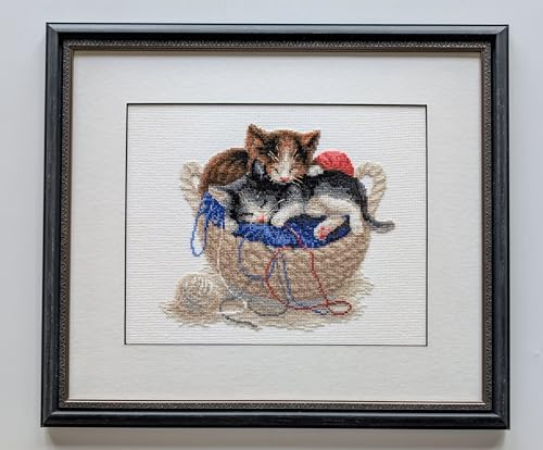 RIOLIS 1724 Kittens in A Basket Counted Cross Stitch Kit 11.81 x 9.45 in - style: Kittens In A Basket 1724