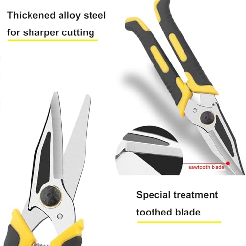 TOOLMAK 9 Inch Aviation Tin Snips, Metal Cutter - size: Tin Snips-C