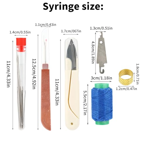 Sinbana 37pcs Big Eye Steel Needle Set, Portable Hand Sewing Needles with Small Scissors 5 Thread 2 Needle Threader 2 Thimble & Thread Ripper Tools for Beginners & Craft Lovers