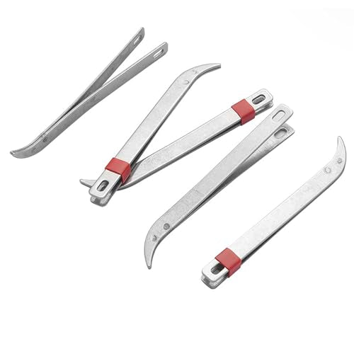 ArrErr 4 Pack Needle Grabbers Hand Sewing Needles Puller Large Eye Stitching Needles Gripper Heavy Duty Stainless Steel Tweezers Clips Grips for Embroidery Paperwork Quilting Craft Fabric Leather