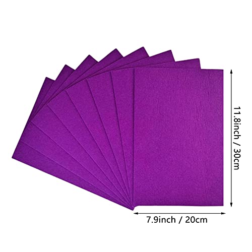 Jtnohx Stiff Felt, 2mm Thick Felt Sheets for Crafts, 8"x12" Hard Felt Fabric Squares 8Pcs for DIY Projects (Purple) - color: Purple