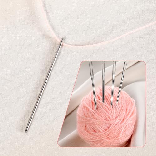 15 Pcs Large-Eye BluntTip Needles and 1 Pcs Wooden Box Stainless Steel Yarn Needle 3 Sizes Needlepoint Needles Tapestry Needle for Crochet Darning Embroidery Projects