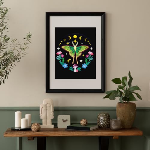 Nuberlic Moth Embroidery Kits for Beginners,Cross Stitch Kits - color: Moth