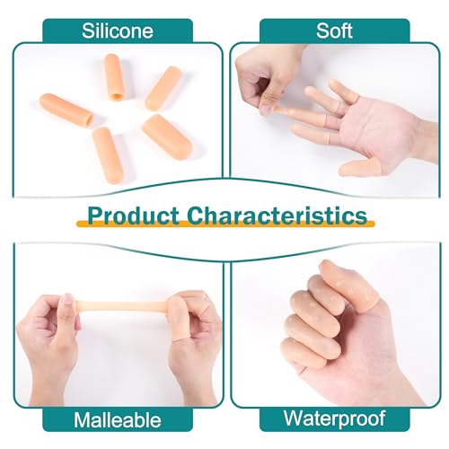 30 Pcs Gel Finger Cots, 2 Sizes, Nude