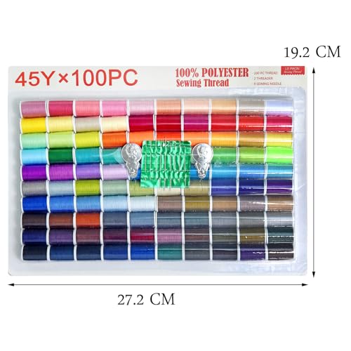 Sewing kit 100 Color Set of Handy Polyester Thread - color: 100 colors