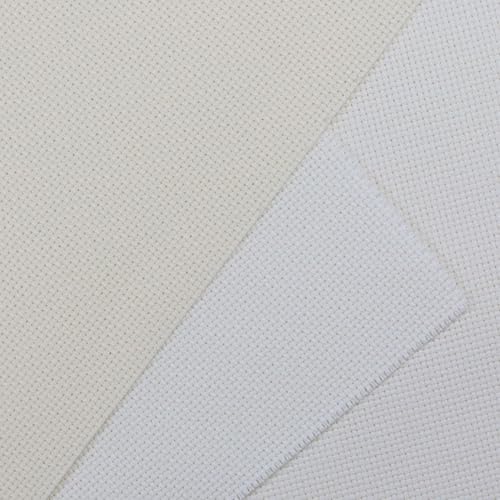 KCS 2 pc of 15" x 18"(38cmx45cm) 18 Count Cross Stitch Cotton Aida Cloth Needlework Fabric Box (Antique White+Cream, 18CT) - color: Antique White+cream, size: 18CT