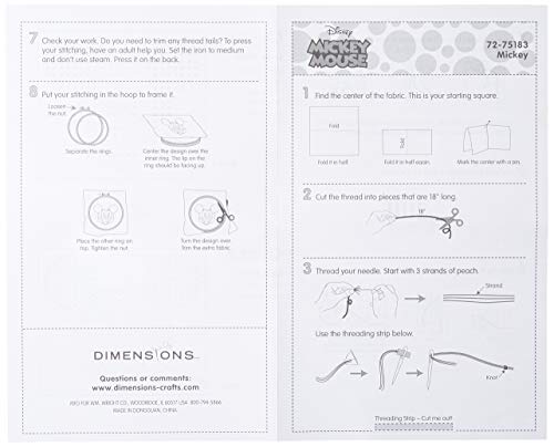 Dimensions Disney Mickey Mouse Counted Cross Stitch Kit for Beginners, 11 Count White Aida, 3''D