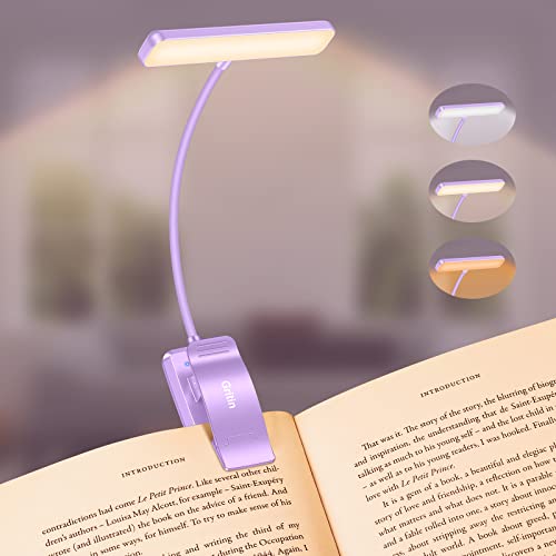 Gritin 19 LED Rechargeable Book Light for Reading in Bed - color: Purple