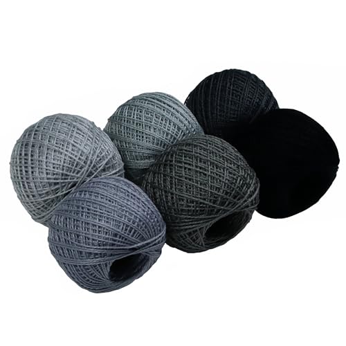 KCS Mercerized Pearl Cotton Thread Size 8 Crochet Needlework Embroidery Threads Ball (6, 02) - color: 02