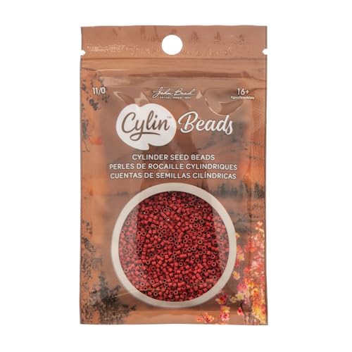 John Bead 25g Cylin Beads Claret 11/0 Glass Cylindrical Seed Beads for Jewelry Bracelets Necklaces Earrings Making Embroidery - color: Opaque Claret Matte