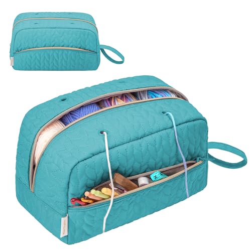 KarSyon Crochet Bag for Yarn Storage Knitting Crochet Supplies Accessories - color: Teal