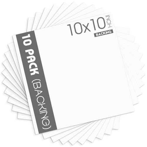 Mat Board Center 10x10 Backing Boards, 10 Pack White Backboards for Frames - size: 10x10