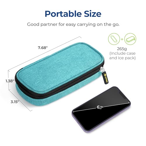 AUVON Lightweight Insulin Cooler Travel Case, 3-Layer Thickened Insulation - color: Green
