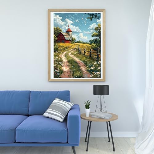 Moohue DIY Counted Stamped Cross Stitch Kits for Adults 14 Count Cross Stitch Patterns Printed Cross Stitch Kits for Adults (Beautiful Path) - color: Beautiful Path