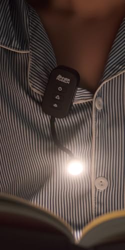 Clip-On Light for Clothes with Portable Case – Book Light, USB Rechargeable LED Lamp for Reading in Bed, Eye-Friendly 3 Color Modes, 3-Level Dimming - color: Black