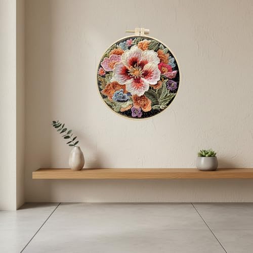 ARTopet 3Pcs Embroidery Kit for Beginners Cross Stitch Kits Needlepoint Set Colorful Flowers Patterns Embroidery Thread Kit for Craft Lover Hand Stitch with Hoop Threads Fabric - color: 3Pcs
