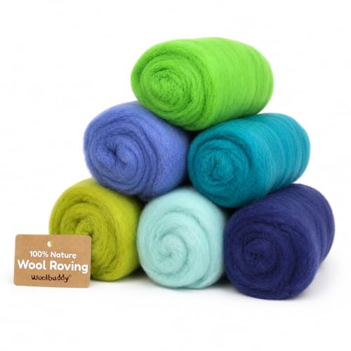 Woolbuddy Merino Wool Roving Kit for Needle Felting (Spring) 10g Per Color - color: Wool Bag Spring