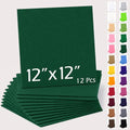 12"x12" Felt Sheets for Crafts, 2mm Stiff Felt Fabric 12 Pcs, Hunter Green - color: Hunter Green