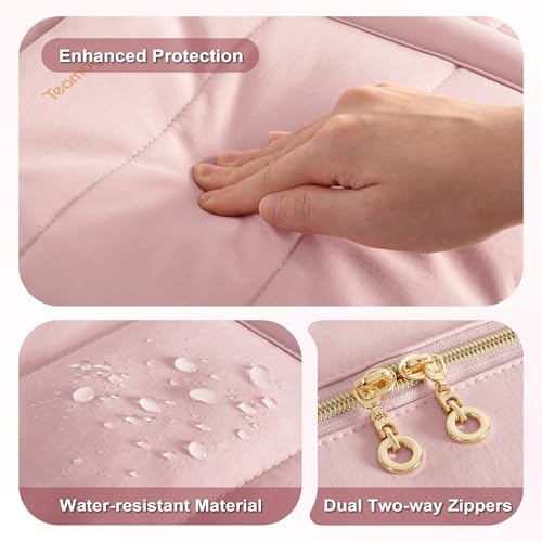 Teamoy Puffer Sewing Machine Carrying Case, Pink - color: Pink