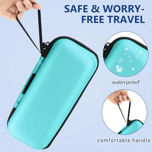Medineed Portable Insulin Cooler Travel Case, 2PCS Ice Packs, Solid Seafoam - color: Seafoam-No Temp