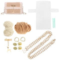 DOITOOL Purse DIY Sewing Kit with Deer Pendant - Handmade Braided Bag Material Set for Beginners Practical Crochet Purse Making Supplies 7.28X4.13X1.57 Inch - color: Khaki