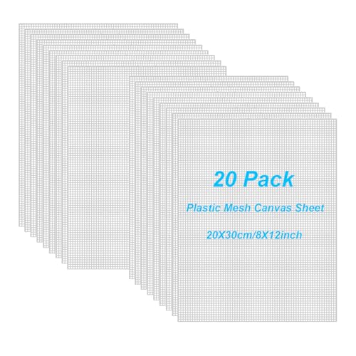 20 Pieces 7 Count Plastic Canvas Sheets, 8x12in Plastic Mesh Sheet - size: 8x12-20pcs
