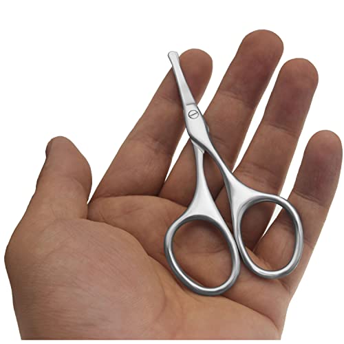 Multicolor Professional Grooming Scissors for Facial Hair Removal - color: Curved Silver Set
