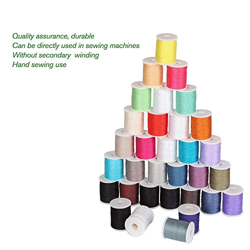 NEX 60 Pcs Sewing Thread Kit, Polyester Mini Bobbins and Thread Spools