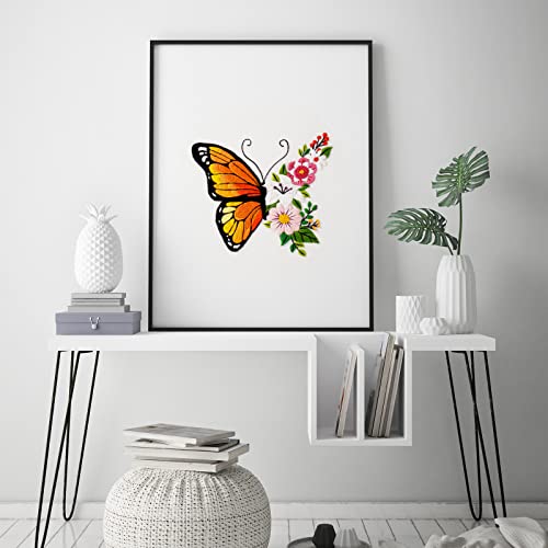 Louise Maelys Floral Butterfly Embroidery Kit for Beginners Nature Craft - color: Color 2