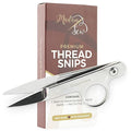 Madam Sew Thread Snips for Sewing – Spring Action Thread Cutter Tool with Razor-Sharp Stainless-Steel Blades for Quilting, Embroidery, Dressmaking – Light, Ergonomic Thread Scissors with Blade Cap