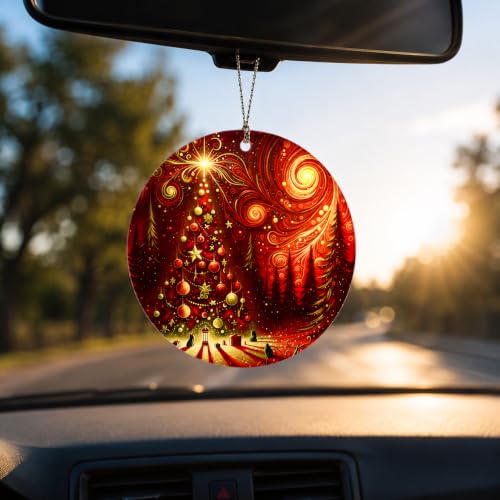 Christmas Ornament 2026, Northern Lights Ornament, Starry Night Gifts - color: Xmas Tree Red