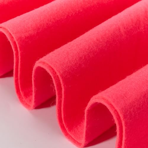 Soft Felt Fabric Sheets 1.6mm Thick Sewing Patwork Material Large Craft Felt Roll Fabric by The Yard (Hot Pink, 18"X 36" Inches) - color: Hot Pink, size: 18"X 36" Inches