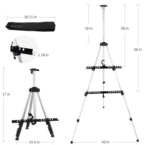 RRFTOK Easel Stand for Painting and Sign, Adjustable 17-66 Inch - style: 66S 1-Pack