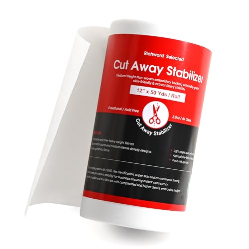 Poolin Cut Away Machine Embroidery Stabilizer Backing 12" x 50 Yards Roll - size: 12"x50yd roll