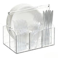 Chivalral Clear Acrylic Utensil Caddy, 4 Compartment Silverware Holder