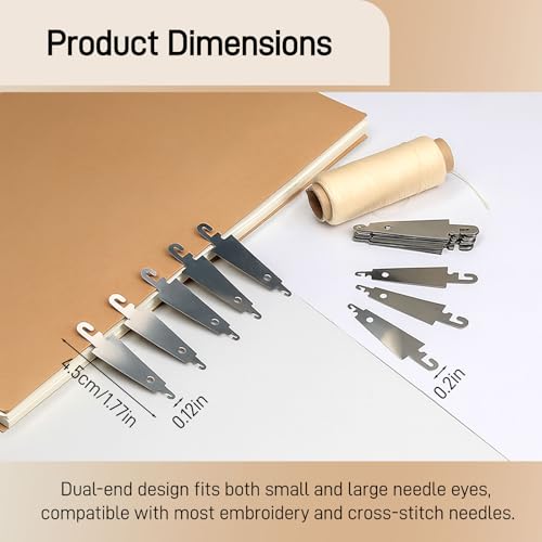 Needle Threaders 30-Pack Stainless Steel Tools for Hand Sewing, Cross Stitch, Embroidery, Knitting, Quilting & Crafts