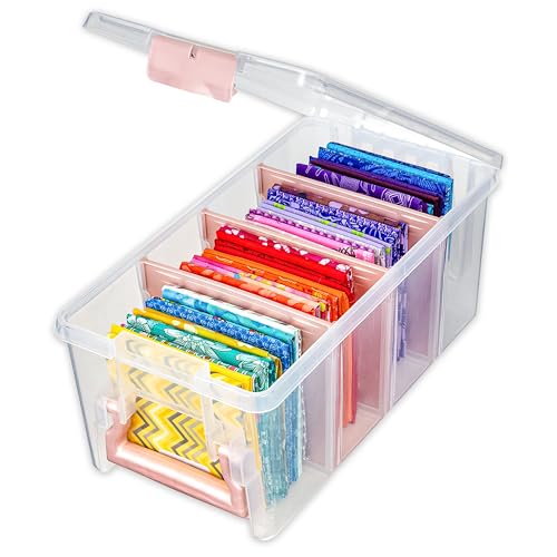 ArtBin Semi Satchel Portable Craft Organizer with 3 Dividers - Clear Plastic Storage Case for Art & Craft Supplies - color: Rose Gold