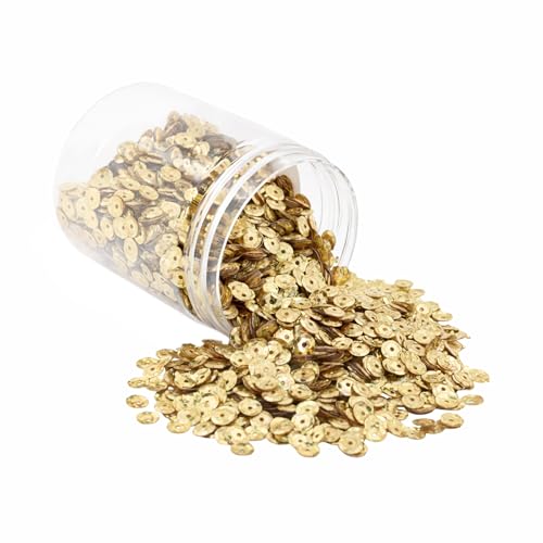 Mandala Crafts 6mm Cup Holographic Beige Sequins for Sewing Embroidery - color: Holographic Beige, size: 6mm Cup Sequins