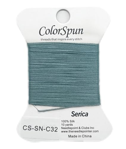 3-Strand Silk Needlepoint Thread, 10 Yard Smooth & Lustrous Silk Thread for Needlepoint, Hand Embroidery, Sewing & DIY Needlework to Family and Friends(Dusty Blue) - color: Dusty Blue