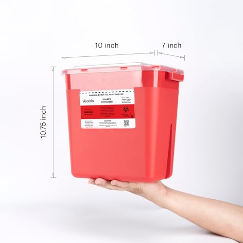 Alcedo Large Sharps Container 2 Gallon (3-Pack) Home & Professional Use