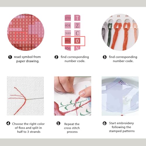 FREEBLOSS Flamingo Cross Stitch Kit Cross Stitch Starter Kit for Adults with Instructions 13 * 17'' Pure Cotton Cloth Cross Stitch for Beginnrs Cross Stitch Wall Hanging No Frame