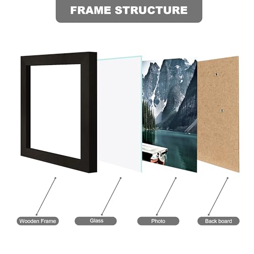 Hongkee 4x5 Picture Frame - Made of Real Glass and Black Wooden Frame, 4 by 5 small Photo for Wall or Tabletop Display, 3 Pack - color: Black, size: 4x5 in