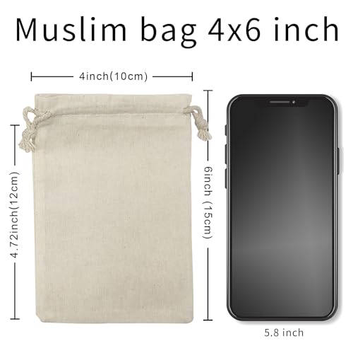 Jexila 24 Pieces Muslin Bags 4x6 inches Small Cotton Drawstring Gift Pouch Sachet Bag for Wedding Party Favor,Jewelry,DIY Crafts