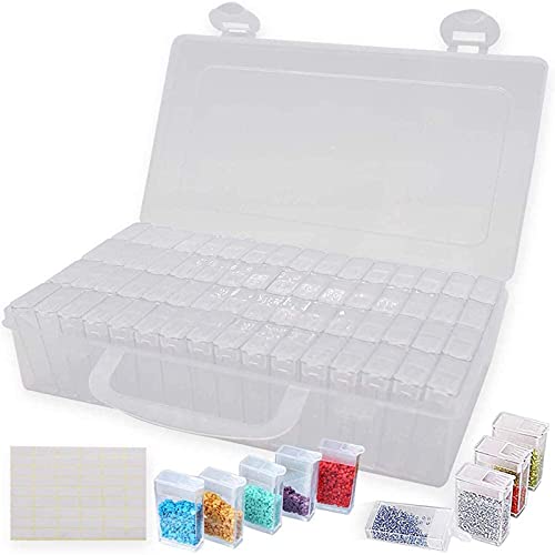 RZJZGZ 64 Grid Diamond Embroidery Box Plastic Diamond Painting Accessories