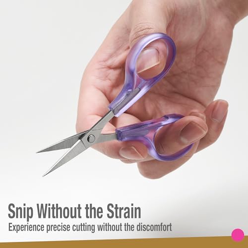 Beaditive High Precision Detail Scissors Set (2-Pc) Sharp, Fine Tips | Paper Cutting, Scrapbooking, Sewing, Crafting | Stainless Steel | Protective Cover (Jelly) - color: Jelly