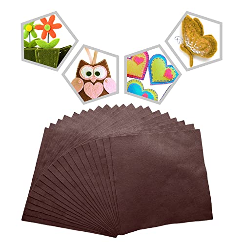 Jtnohx Soft Dark Brown Felt Sheets Flexible Felt Fabric for Crafts 12" 20Pc - color: Dark Brown
