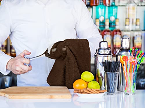 Utopia Towels Kitchen Bar Mops, Pack of 36, 16 by 19 Inches, 100% Cotton Super Absorbent Brown Towels, Multi-Purpose Cleaning Towels for Home and Kitchen Bars - color: Brown, size: 36 Pack
