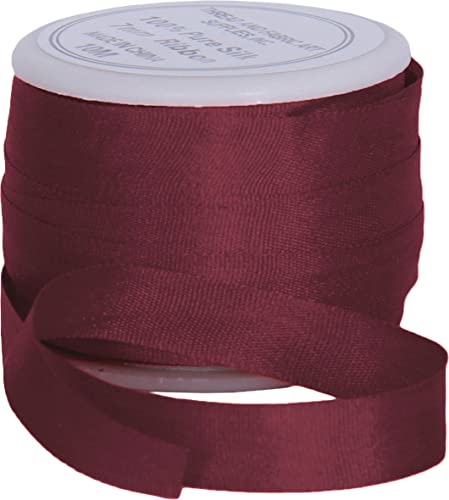 Threadart Cocoa 7mm 100% Pure Silk Ribbon - Single Spool - color: COCOA, size: 7MM